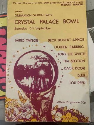 Crystal Palace Bowl Concert Program From England 1973,  Jeff Beck,  James Taylor 2