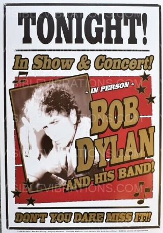 Bob Dylan Concert Poster Tonight 2008