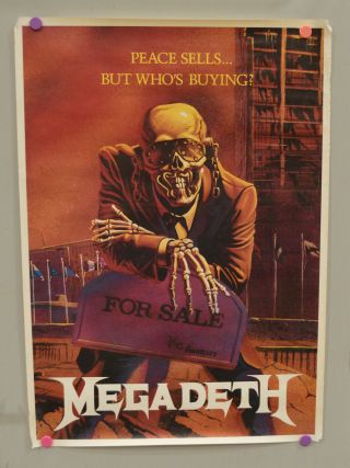 Vintage Megadeth Peace Sells Record Store Promo Poster Heavy Metal 80 