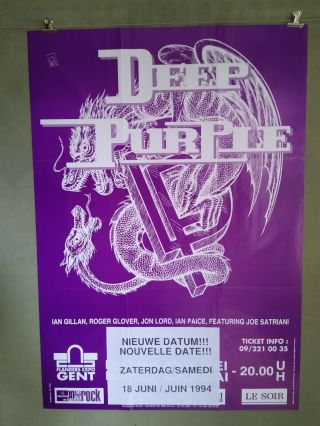 Deep Purple Vintage Concert Tour Poster Ghent Belgium 1994