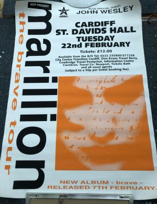 Marillion Tour Poster - Brave Tour Cardiff 1994
