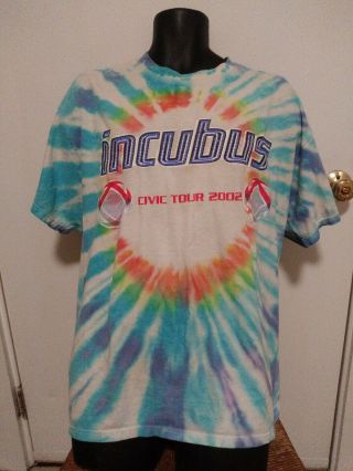 Incubus 2002 The Civic Tour Concert T Shirt Xl Tie Dye