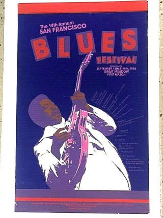 Albert King R.  L.  Burnside Santana San Francisco Blues Festival Poster Rock
