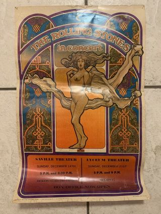 Vintage 1969 The Rolling Stones In Concert Poster Saville Lyceum Theater