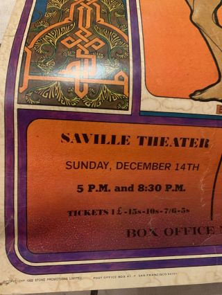 vintage 1969 THE ROLLING STONES IN CONCERT poster Saville Lyceum Theater 2