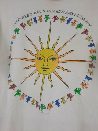 1988 Vintage Grateful Dead Dancing In A Ring Around The Sun Bears T - Shirt Sz L