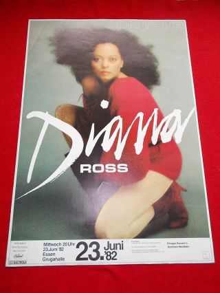 ,  1982 Diana Ross Concert Poster 23.  6.  Essen Germany 1st Print