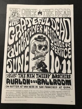The Grateful Dead 1966 Avalon Ballroom Concert Poster Wes Wilson