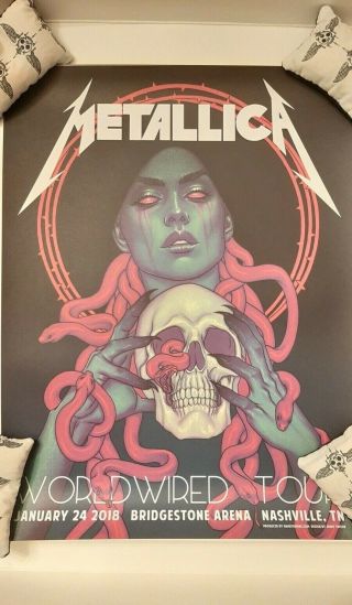 Metallica Concert Poster - 1/24/19 - Nashville - Bridgestone Arena - Misdated