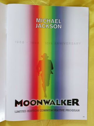 Michael Jackson Moonwalker Ltd Edition (1998) Commemorative Souvenir Programme 2