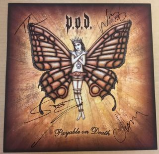 P.  O.  D.  Rare 2003 Autographed Signed Promo Poster Flat Of Payable On Cd Pod