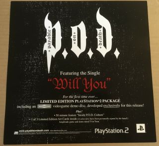 P.  O.  D.  Rare 2003 AUTOGRAPHED SIGNED PROMO POSTER FLAT of Payable on CD Pod 2
