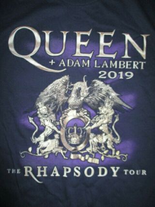 2019 Queen,  Adam Lambert " The Rhapsody " Concert Tour (xl) P T - Shirt Brian May