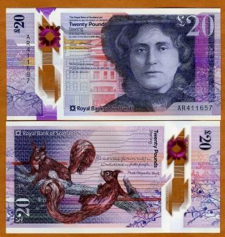 Scotland Royal Bank Of,  20 Pounds 2019 (2020) P - Polymer Unc Kate Cranston