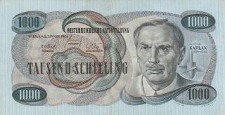 Austria - 1000 Schilling 1961 / Kaplan /