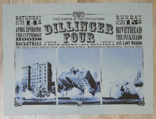 2003 Dillinger Four - Minneapolis Silkscreen Concert Poster By Bona