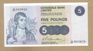 Scotland: 5 Pounds Banknote,  (unc),  P - 205c,  02.  02.  1976,