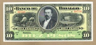 Mexico: 10 Pesos Banknote,  (unc),  P - S306c,  1914,