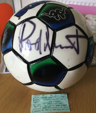 Rod Stewart Signed Autographed Football Soccer Ball 2001 Human Tour