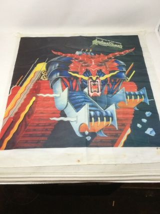 Vintage 80s 1984 Judas Priest Defenders Of The Faith Tapestry Flag Banner Poster
