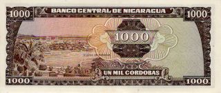Nicaragua 1000 Cordobas series C dated 1972 P128a UNC Uncirculated 2