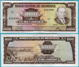 Nicaragua 1000 Cordobas 1972 P128a Au