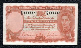 Australia P - 25a (1942) 10 Shillings,  Extra Fine Note
