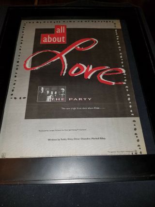 The Party All About Love Rare Radio Promo Poster Ad Framed