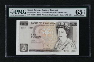 1988 - 91 Great Britain Bank Of England 10 Pounds Pick 379e Pmg 65 Epq Gem Unc