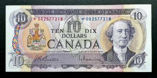 1971 Bank Of Canada $10 Dollars Replacement Note Da2577218 Bc - 49aa (au - Unc)