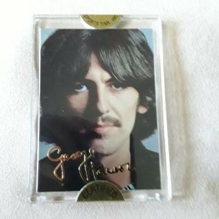 1996 Sports Time Beatles 24kt Gold Signature Card: George Harrison 3