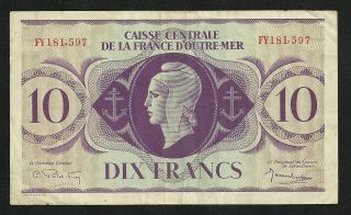 Colonies Françaises : Outre Mer : 10 Francs Caisse Centrale 1944