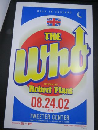 The Who Concert Poster Robert Plant/led Zeppelin Usa 2004 Signed Artist