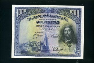 Spain 1000 Pesetas 1928 - Xf
