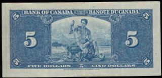 1937 Bank of Canada $5 Banknote - S/N: N/C3431260 2