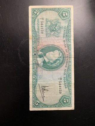 Trinidad And Tobago 5 Dollar Banknote 1964