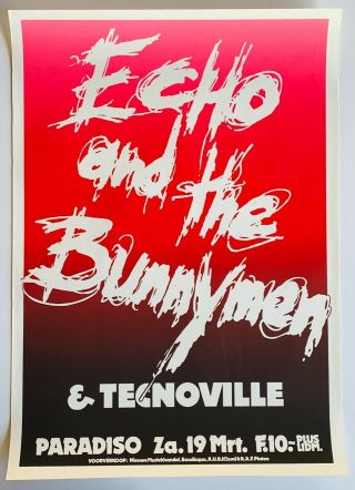 Echo & The Bunnymen 1983 Silkscreen Concert Poster Paradiso Amsterdam Porcupine