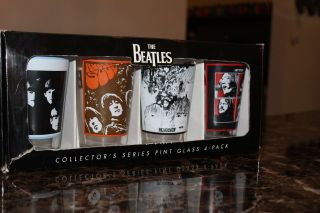 The Beatles Special Edition Collector ' s Series Pint Glass 4 - Pack NIB 16 oz.  Each 2