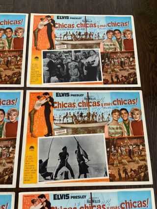 Elvis Presley Girls Girls Girls Complete Set Of 8 Mexican Lobby Cards 3