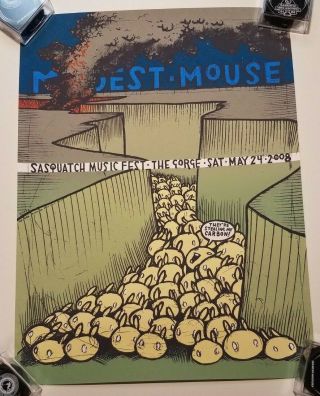 Jay Ryan - Modest Mouse Print Screenprinted Poster Sasquatch Music Fest Gorge