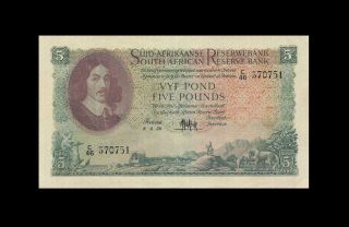 8.  3.  1956 South Africa 5 Pounds Rare ( (ef,  /aunc))