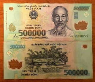 1 X Vietnamese 500000 1/2 Million Dong 500,  000 Vnd Circulated Note Vietnam