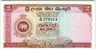 Rare Ceylon 2 Rupees 1960 Unc P - 57 Banknote - K176