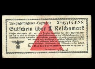 Germany Nazi 1 Reichsmark 1939 - 1944 Prisoner Of War Pow Camp