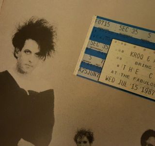 The Cure 1987 Kissing Tour Concert Ticket