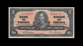 1937 Bank Of Canada Kgvi $2 Gordon & Towers " O/b " ( (ef))