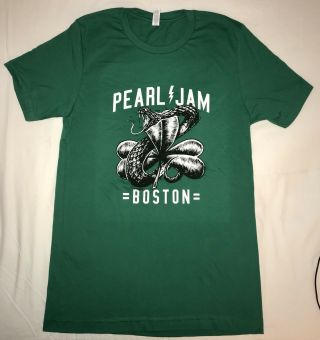 Pearl Jam Boston T Shirt Fenway Park Xxl 2x 2018 Pj Tour Green Clover