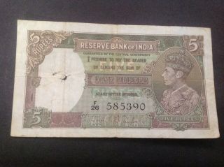 Reserve Bank Of India British 5 Rupees King George Vi 585390