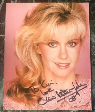 Olivia Newton - John Signed Autographed 8x10 Color Photo Pink Personalized