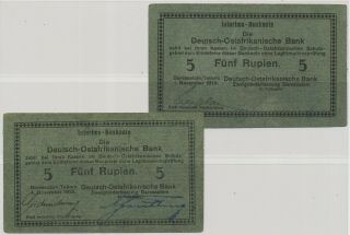 German East Africa 5 Rupien 1915,  P.  34,  Ro.  921a_vf
